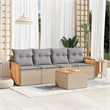 vidaXL 5 Piece Solid Acacia Wood Large Sofa Set in Beige