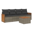vidaXL 5 Piece Solid Acacia Wood Sofa Set in Gray