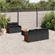 vidaXL 6 Piece Wood Sofa Set in Black