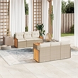 vidaXL 7 Piece Steel Sofa Set in Beige