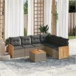 vidaXL 7 Piece Solid Acacia Wood Large Sofa Set in Gray