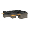 vidaXL 10 Piece Solid Acacia Wood Sofa Set in Gray
