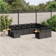 vidaXL 10 Piece Steel Small Sofa Set in Black