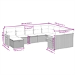 vidaXL 10 Piece Steel Small Sofa Set in Black