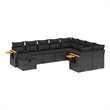 vidaXL 10 Piece Steel Small Sofa Set in Black