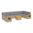 vidaXL 11 Piece Sofa Set in Gray/Beige