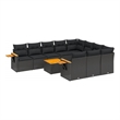 vidaXL Solid Acacia Wood Large Sofa Set in Black