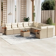 vidaXL 11 Piece Solid Acacia Wood Sofa Set in Beige