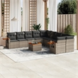 vidaXL 11 Piece Solid Acacia Wood Sofa Set in Gray