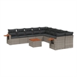 vidaXL 11 Piece Solid Acacia Wood Sofa Set in Gray