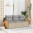 vidaXL 3 Piece Poly Rattan Small Sofa Set in Beige