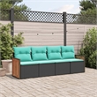 vidaXL Steel Patio Sofa Set in Black/Blue