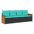vidaXL Steel Patio Sofa Set in Black/Blue