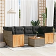 vidaXL 7 Piece Solid Acacia Wood Sofa Set in Gray