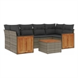 vidaXL 7 Piece Solid Acacia Wood Sofa Set in Gray