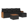 vidaXL Solid Acacia Wood Sofa Set in Black