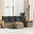 vidaXL 6 Piece Solid Acacia Wood Large Sofa Set in Gray