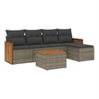 vidaXL 6 Piece Solid Acacia Wood Large Sofa Set in Gray