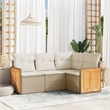 vidaXL Steel Sofa Set in Beige