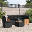 vidaXL 6 Piece Steel Sofa Set in Black