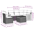 vidaXL 6 Piece Steel Sofa Set in Black