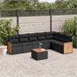 vidaXL 8 Piece Steel Small Sofa Set in Black