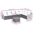 vidaXL 8 Piece Steel Small Sofa Set in Black