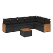 vidaXL 8 Piece Steel Small Sofa Set in Black
