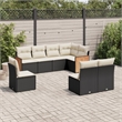 vidaXL 8 Piece Sofa Set in Black/White/Cream
