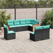 vidaXL 8 Piece Steel Patio Sofa Set in Black