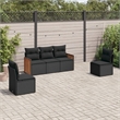 vidaXL 5 Piece Steel Sofa Set in Black