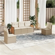 vidaXL Poly Rattan Sofa Set in Beige