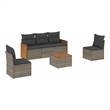 vidaXL Solid Acacia Wood Sofa Set in Gray