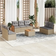vidaXL 8 Piece Solid Acacia Wood Sofa Set in Beige