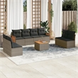 vidaXL 9 Piece Solid Acacia Wood Large Sofa Set in Gray