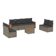 vidaXL 9 Piece Solid Acacia Wood Large Sofa Set in Gray