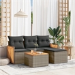 vidaXL 5 Piece Solid Acacia Wood Sofa Set in Gray