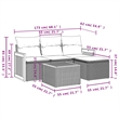 vidaXL 5 Piece Solid Acacia Wood Sofa Set in Gray