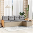 vidaXL 5 Piece Steel Sofa Set in Gray/Beige