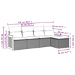 vidaXL 5 Piece Steel Sofa Set in Gray/Beige