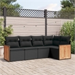 vidaXL 5 Piece Steel Sofa Set in Black