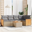 vidaXL 6 Piece Solid Acacia Wood Sofa Set in Beige