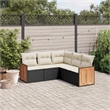 vidaXL 5 Piece Steel Large Sofa Set in Black