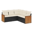 vidaXL 5 Piece Steel Large Sofa Set in Black
