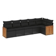vidaXL 6 Piece Steel Sofa Set in Black