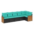 vidaXL 6 Piece Patio Sofa Set in Black/Blue