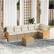vidaXL 7 Piece Steel Sofa Set in White/Cream/Beige