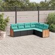 vidaXL 6 Piece Patio Sofa Set in Black/Blue