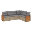 vidaXL 6 Piece Steel Sofa Set in Gray/Beige