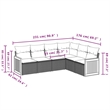 vidaXL 6 Piece Steel Sofa Set in Gray